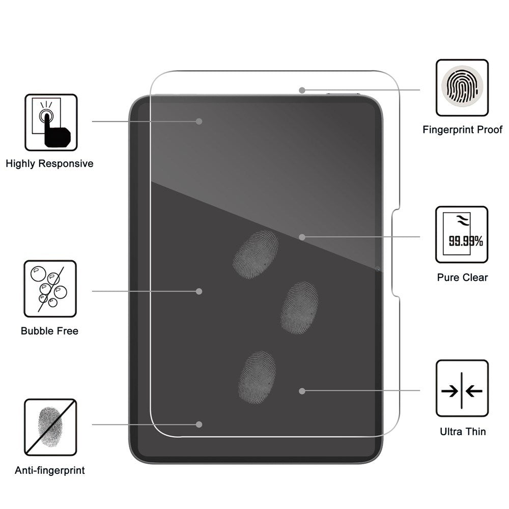 iPad Mini (2026) 8. Gen. Full Fit Härdat Skärmskyddsglas - Genomskinlig