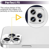 Kameralinsskydd med Rhinestone för iPhone 15 Pro / 15 Pro Max - Silver