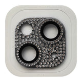 iPhone 15 / 15 Plus Kameralinsskydd med Rhinestone - Silver