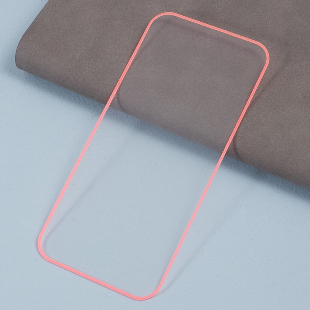 iPhone 15 Plus Skärmskydd i Glas - Lysande Pink Kant