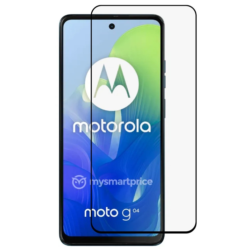 Motorola Moto E14 4G/G04 4G/G04s 4G/G24 4G Härdat Skärmskyddsglas - Transparent/Svart Kant