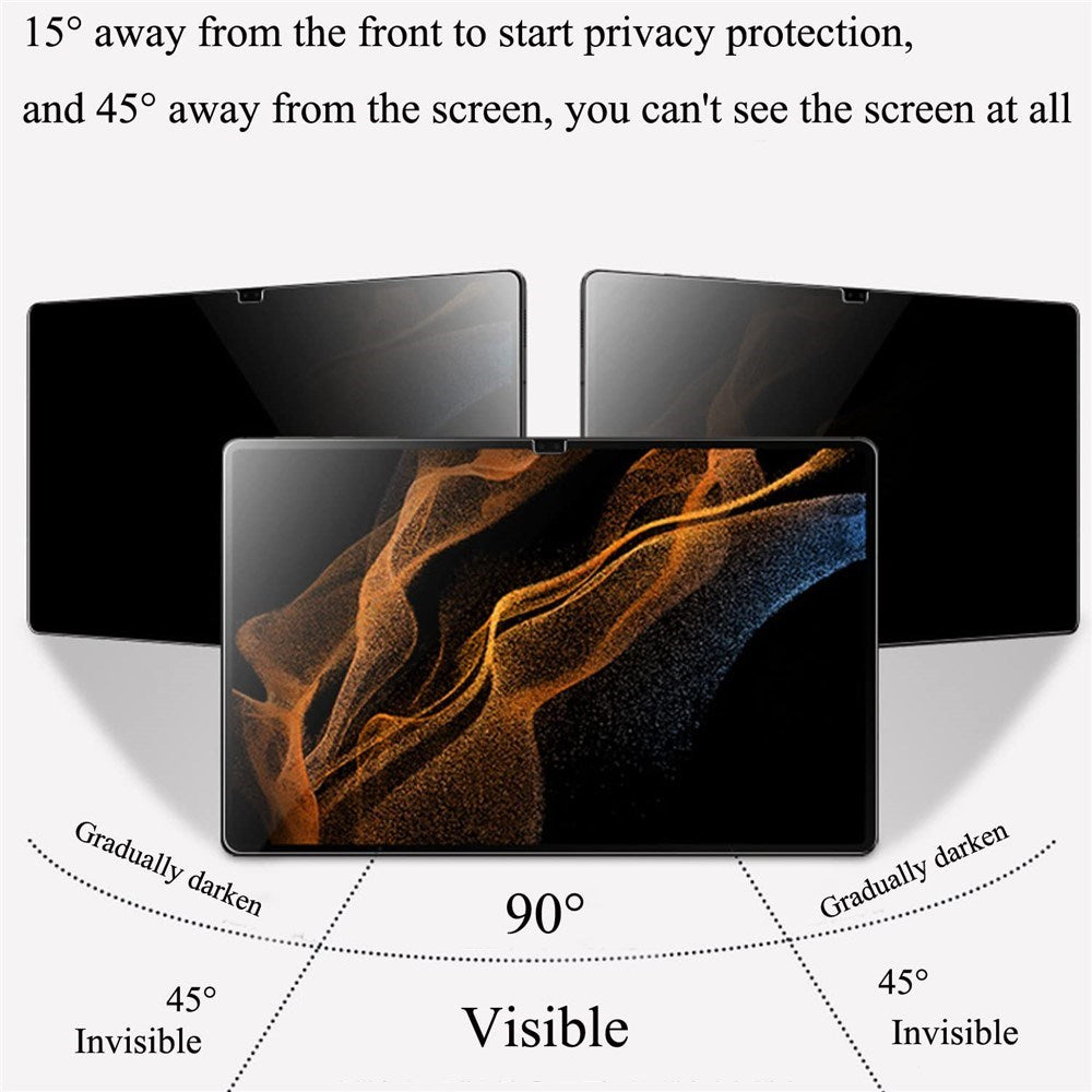 Samsung Galaxy Tab A11+ (Plus) / A9+ (Plus) Skärmskydd i Härdat Glas - Privacy Funktion - Genomskinlig