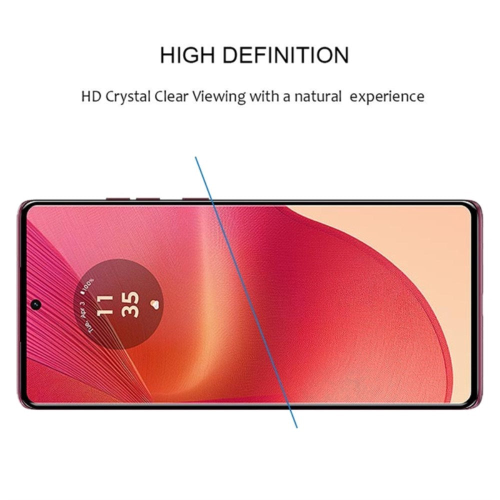 Motorola Edge 50 Fusion Full Fit Skärmskyddsglas - Genomskinlig / Svart Kant