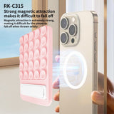 Magnetisk Silikon Sugkopp m. Kickstand - Rosa