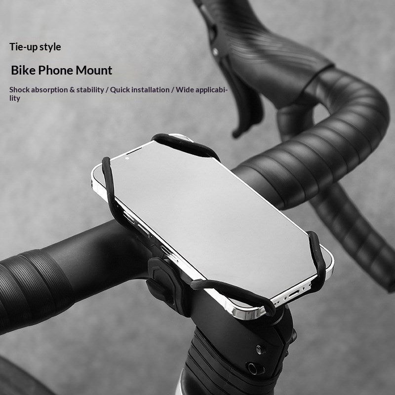 Universell Mobiltelefonhållare för Cykel - Flexibel Silikon - Mobilstorlek: ca. 120 - 180 mm - Svart