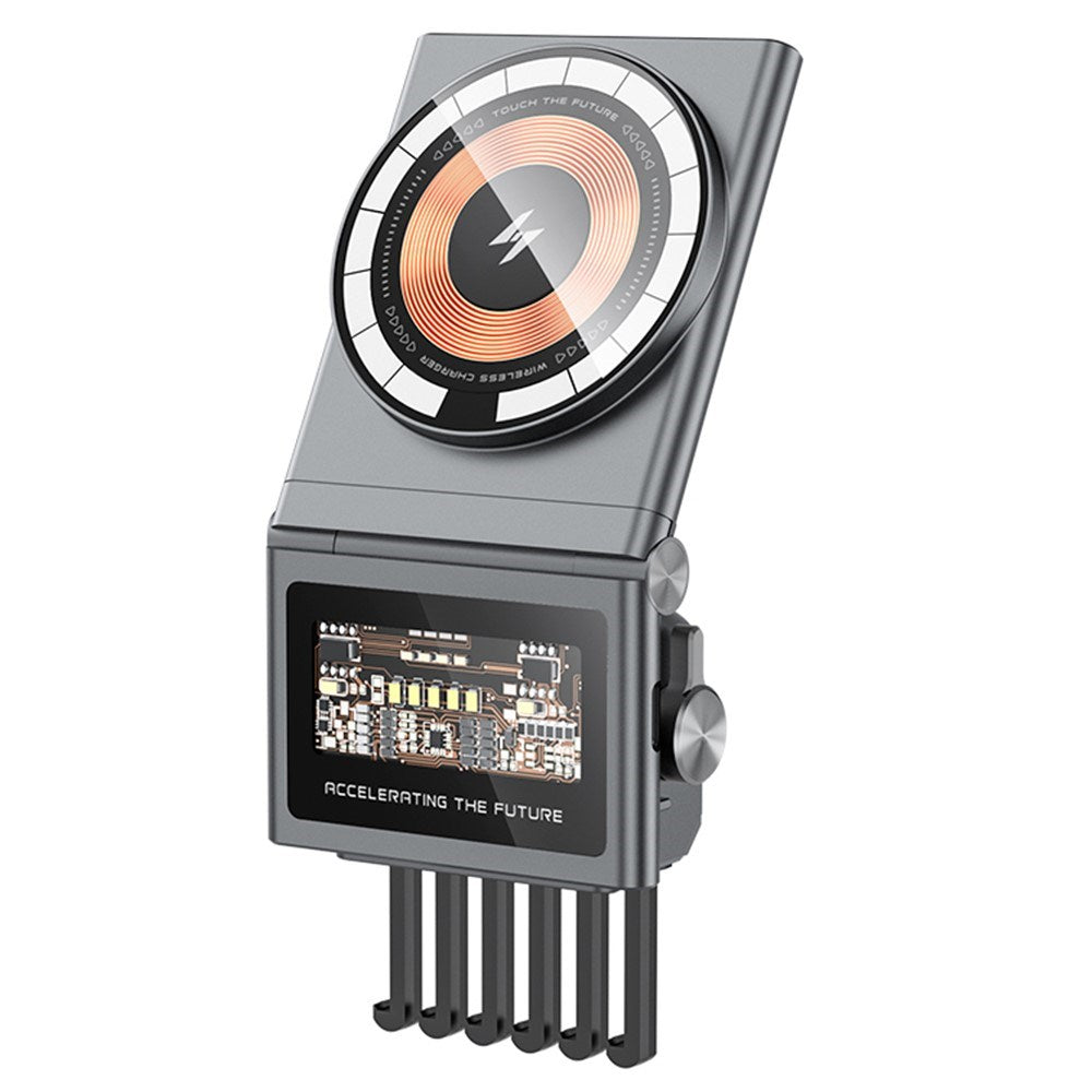 Tesla Model 3 / Y Magnetisk Trådlös Laddare 15W - Grå / Genomskinlig