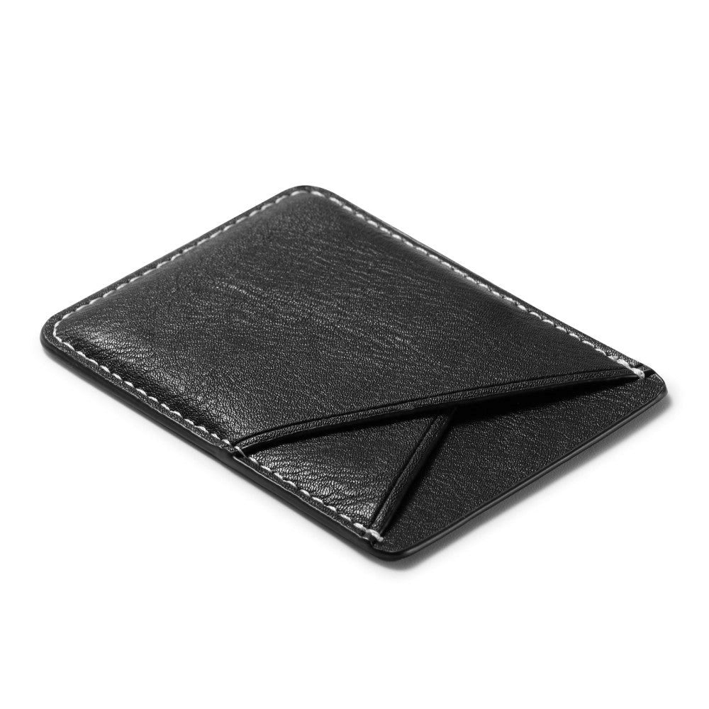 Läder Back Card Holder Stick-on - Svart