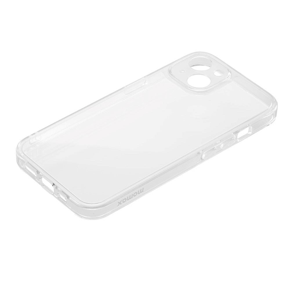 iPhone 13 Mini Momax Skal Flexibel Plast med Glasbaksida - Transparent