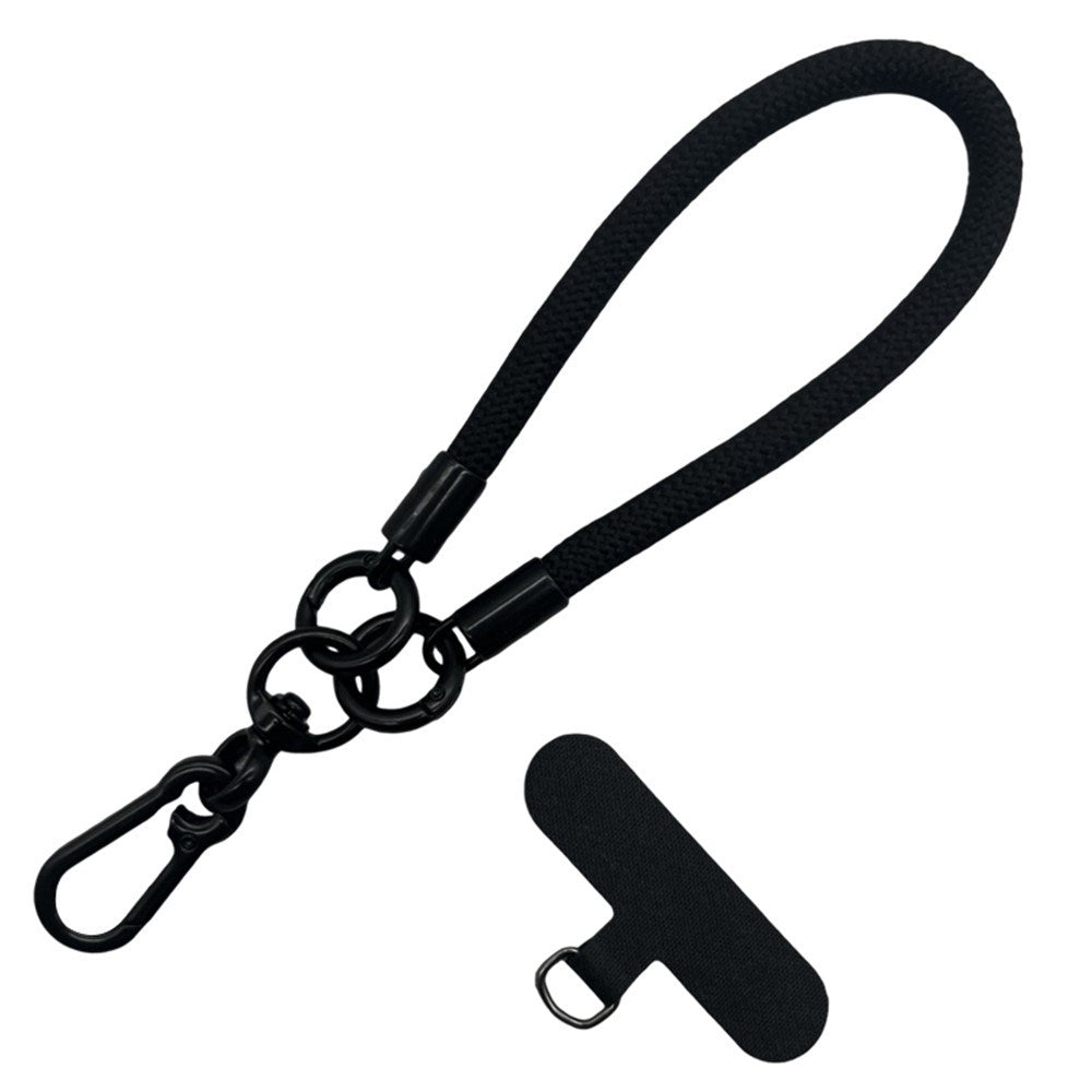 Flätad Polyester Handledsrem - inkl. Insticksplatta - 30cm - Svart / Vit