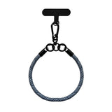 Flätad Polyester Handledsrem - inkl. Insticksplatta - 30cm - Svart / Grå