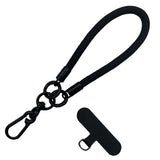 Flätad Polyester Handledsrem - inkl. Insticksplatta - 30cm - Svart / Grå