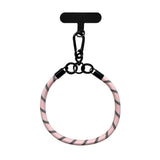 Flätad Polyester Handledsrem - inkl. Insticksplatta - 30cm - Rosa / Svart
