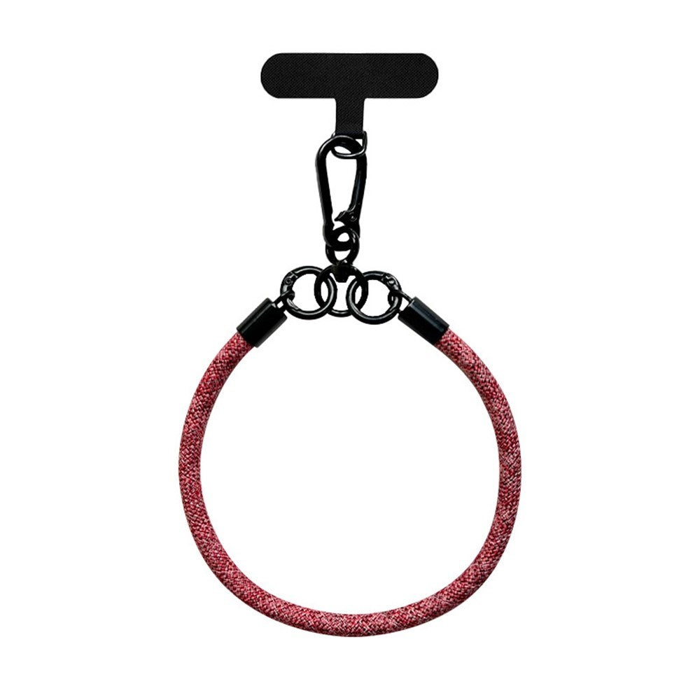 Flätad Polyester Handledsrem - inkl. Insticksplatta - 30cm - Röd
