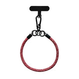 Flätad Polyester Handledsrem - inkl. Insticksplatta - 30cm - Röd