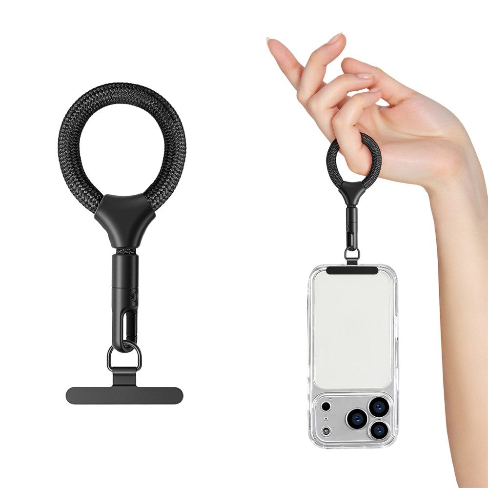 Polyester Fingerrem för Mobil - 10cm - Svart