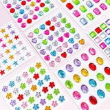 Flerfärgade Självhäftande Kristall 3D Stickers - 36 st - Hjärtan