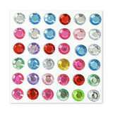 Flerfärgade Självhäftande Kristall 3D Stickers - 36 st - Runda