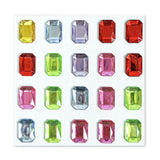 Flerfärgade Självhäftande Kristall 3D Stickers - 20 st - Åttkantiga