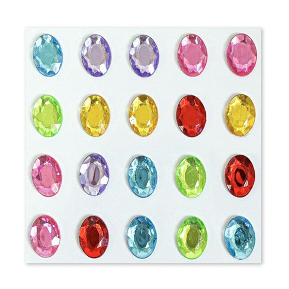 Flerfärgade Självhäftande Kristall 3D Stickers - 20 st - Ovala