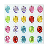 Flerfärgade Självhäftande Kristall 3D Stickers - 20 st - Ovala