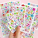 Flerfärgade Självhäftande Kristall 3D Stickers - 65 st - Åttkantiga