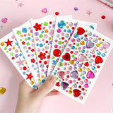 Flerfärgade Självhäftande Kristall 3D Stickers - 65 st - Droppar