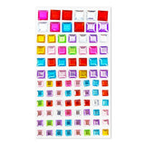 Flerfärgade Självhäftande Kristall 3D Stickers - 88 st - Fyrkantiga
