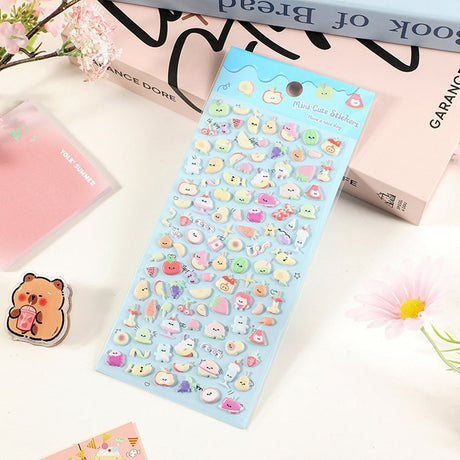 Mini 3D Bubble Foam Stickers - Blandade Frukt
