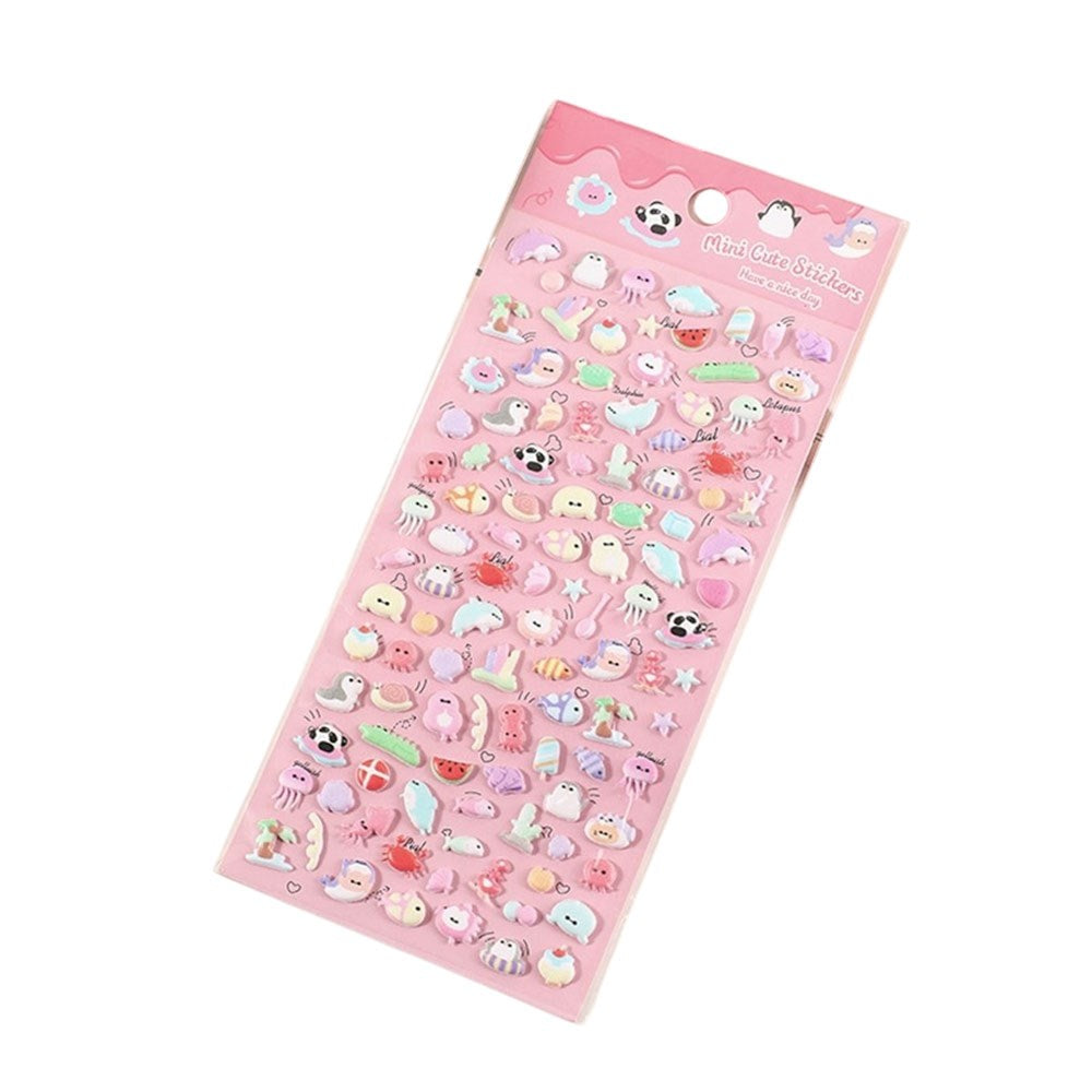 Mini 3D Bubble Foam Stickers - Blandade Havsdjur