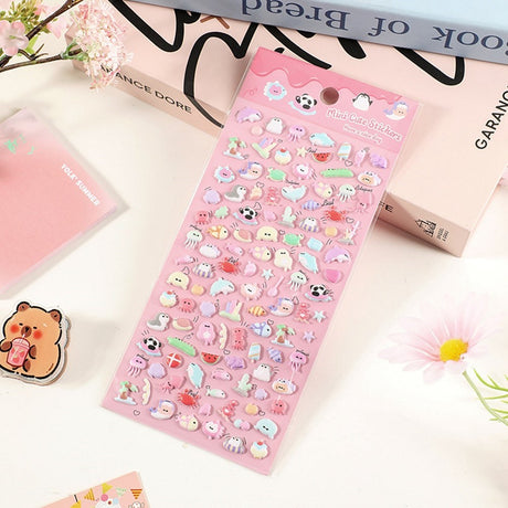 Mini 3D Bubble Foam Stickers - Blandade Havsdjur