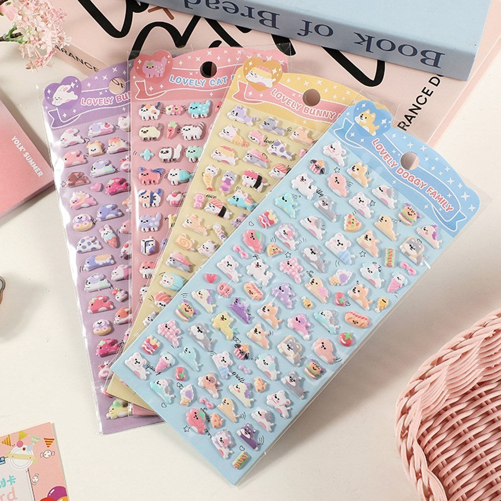Mini 3D Bubble Foam Stickers - Blandade Djur