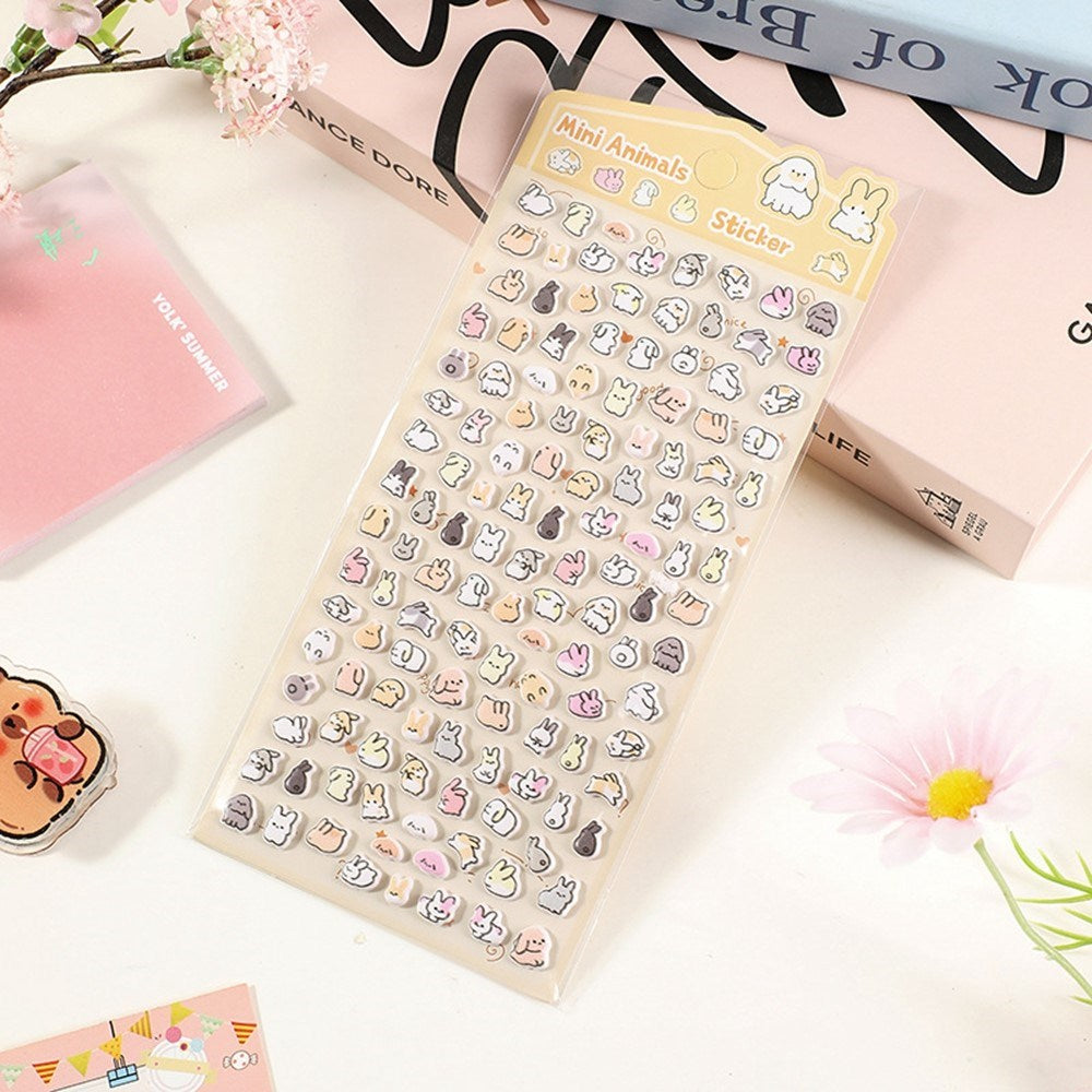 Mini 3D Bubble Foam Stickers - Små Kaniner