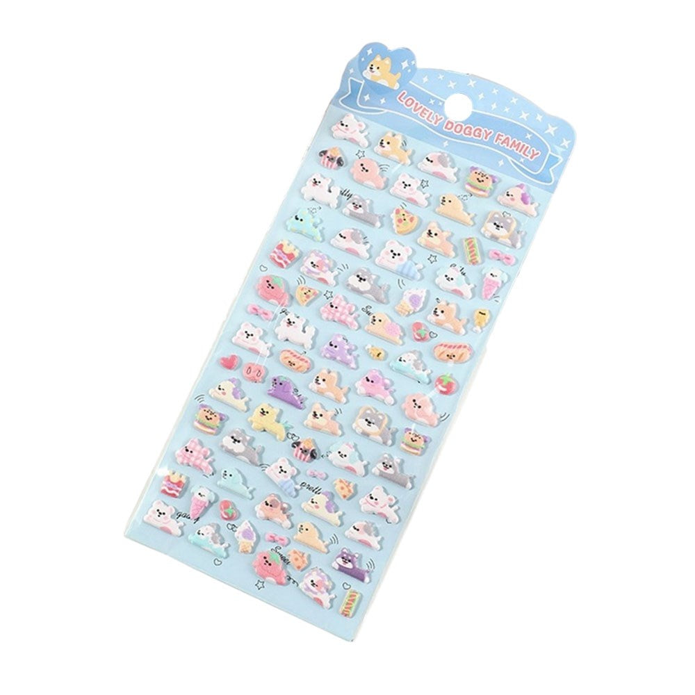 Mini 3D Bubble Foam Stickers - Hundar & Mat