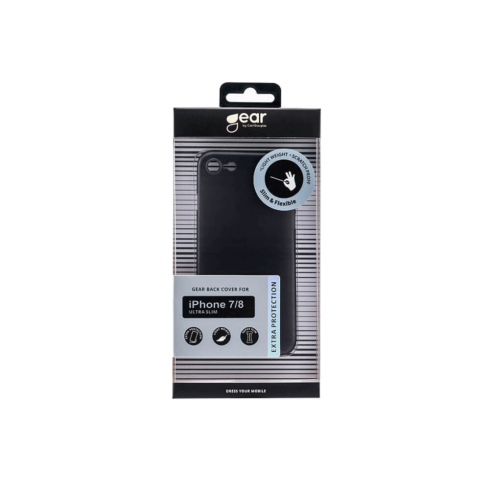 iPhone SE (2022 / 2020) / 8 / 7 GEAR Halvtransparent Flexibelt Plast Skal - Svart
