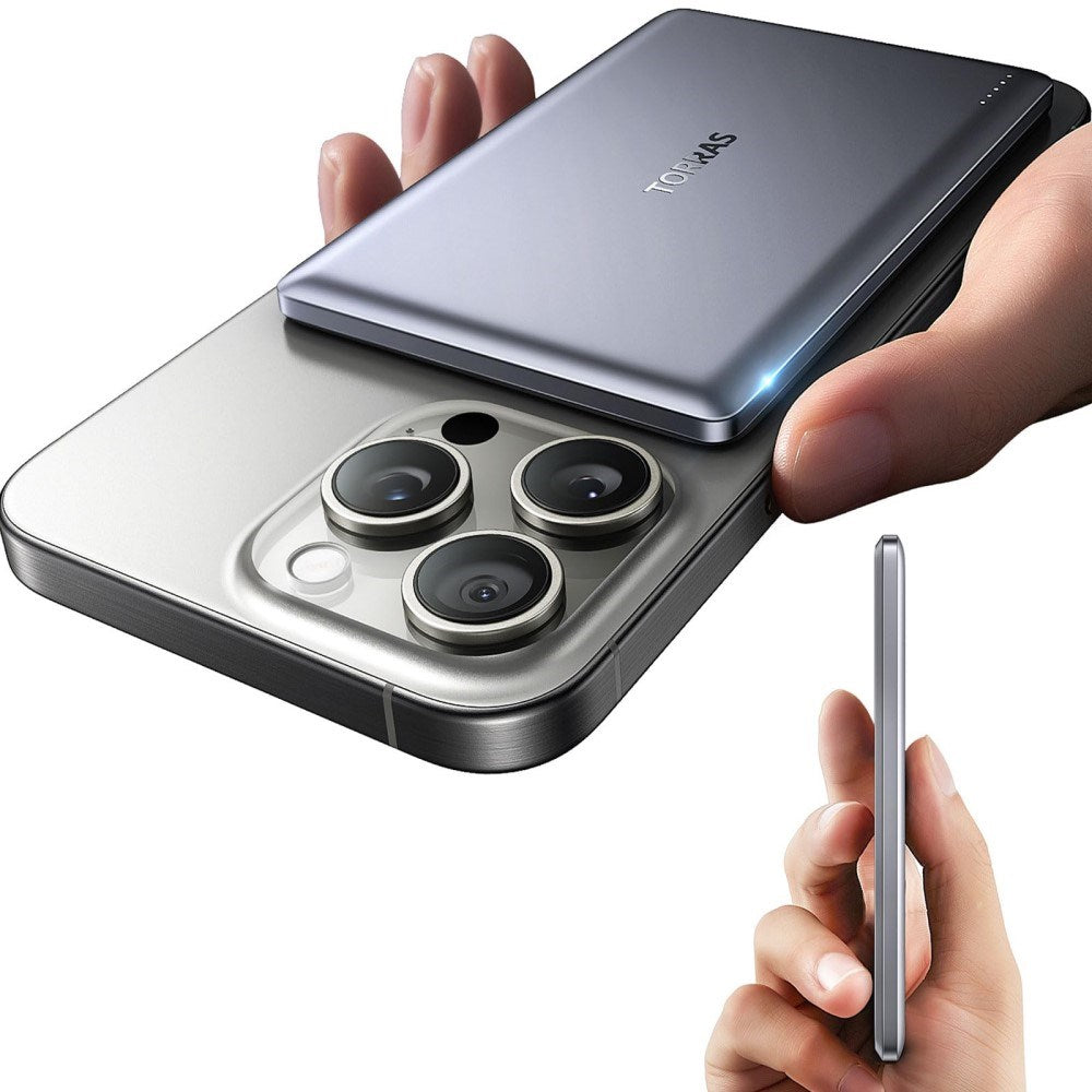 TORRAS MiniMag Powerbank 5 000 mAh - Magnetisk - Grå