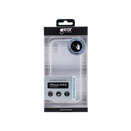 iPhone X / XS GEAR Halvtransparent Flexibelt Plast Skal - Vit