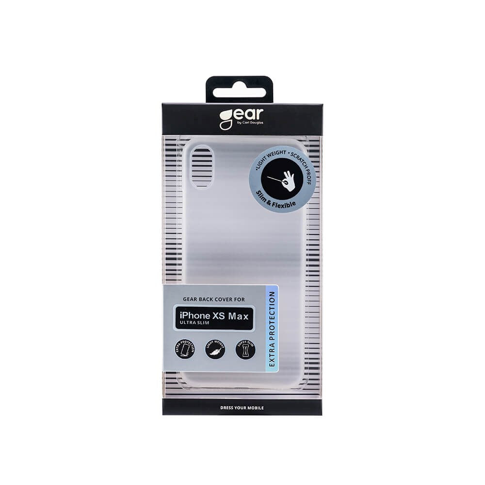 iPhone XS Max GEAR Halvtransparent Flexibelt Plast Skal - Vit