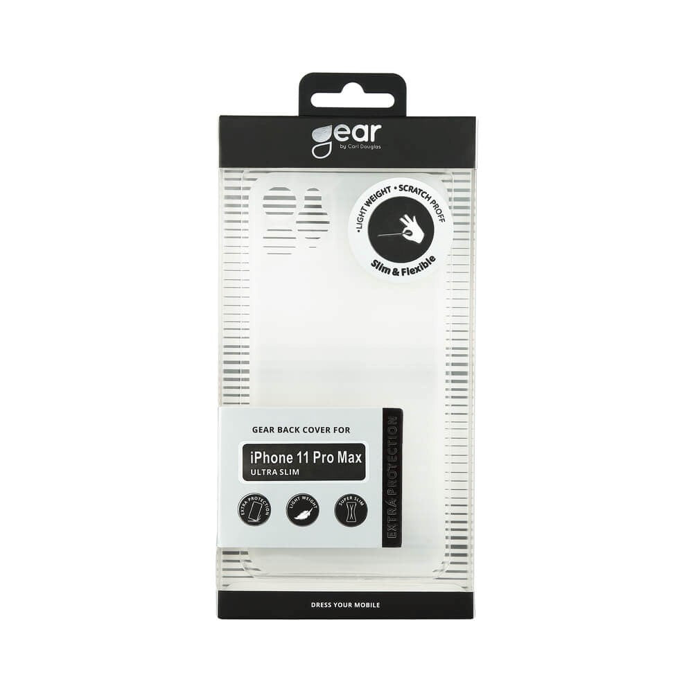 iPhone 11 Pro Max GEAR Halvtransparent Flexibelt Plast Skal - Vit