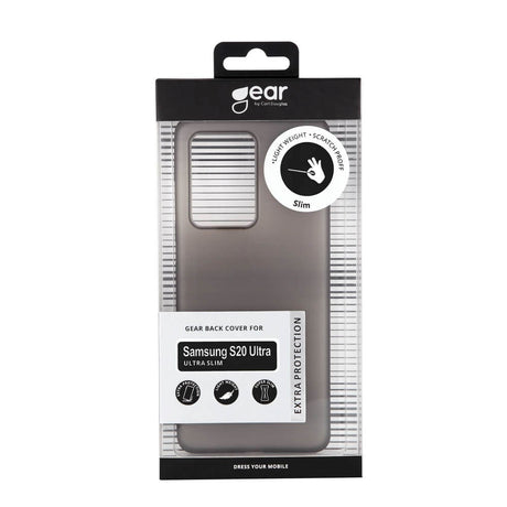 Samsung Galaxy S20 Ultra GEAR Halvtransparent Flexibelt Plast Skal - Svart