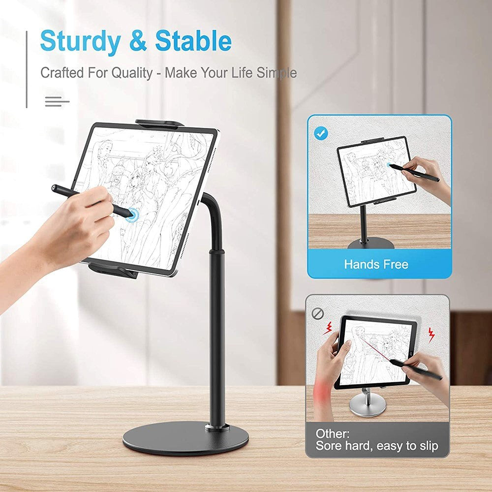 Mobil / Tablet Holder Til Bord m. 360° Rotation - Sort