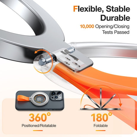 TORRAS Metall Ringhållare & Ställ - MagSafe Kompatibel - Silver / Orange