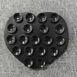 Hjärtformad Silikon Sugkopp Mobiltelefonhållare - Svart