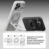 AULUMU 2-i-1 Magnetisk Fingerring / Mobilt Stativ - 360° Roterbar - MagSafe Kompatibel - Svart
