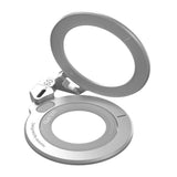 AULUMU 2-i-1 Magnetisk Fingerring / Mobilt Stativ - 360° Roterbar - MagSafe Kompatibel - Silver
