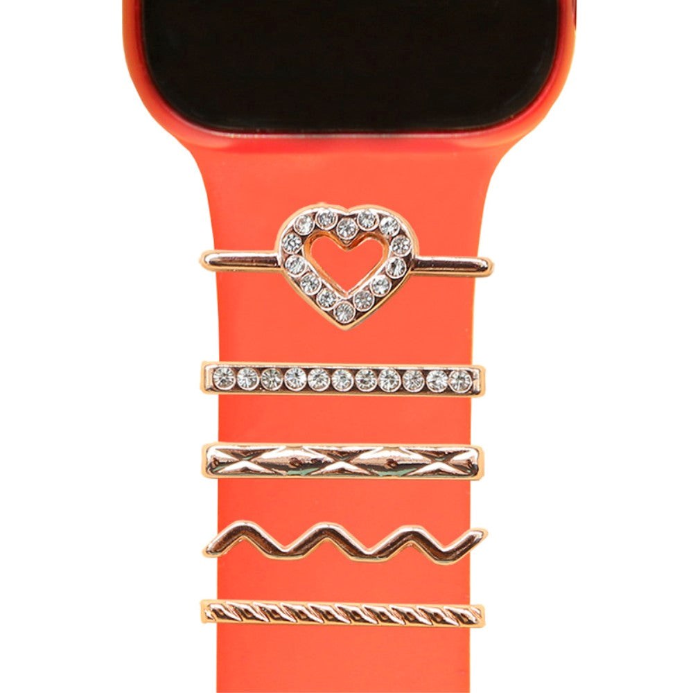 Hängsmycke för Smartwatch-Rem - 5 Stk - Strass Hjärta