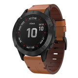 Universal Garmin 22mm QuickFit läderrem - mörkbrun