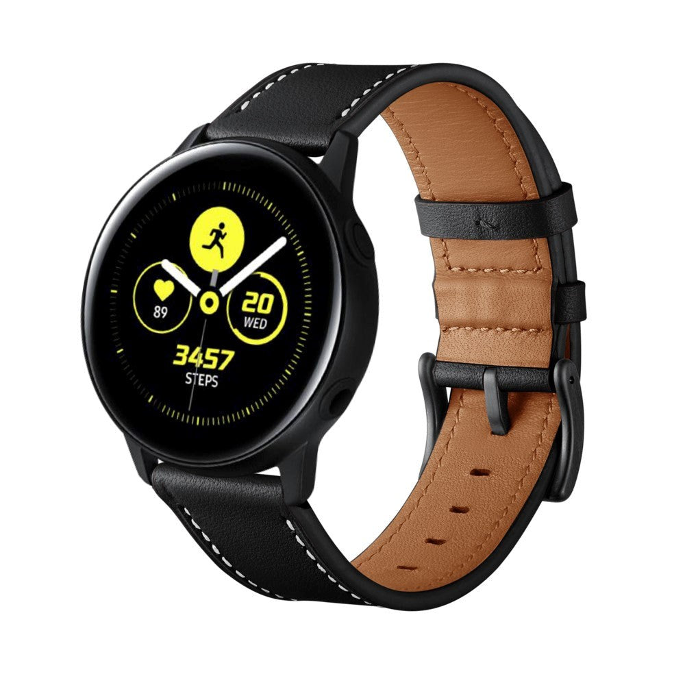 Universal smartwatch läderrem (20 mm) - Svart