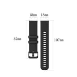 Smartwatch Silicone Strap (18mm) rutig - Svart