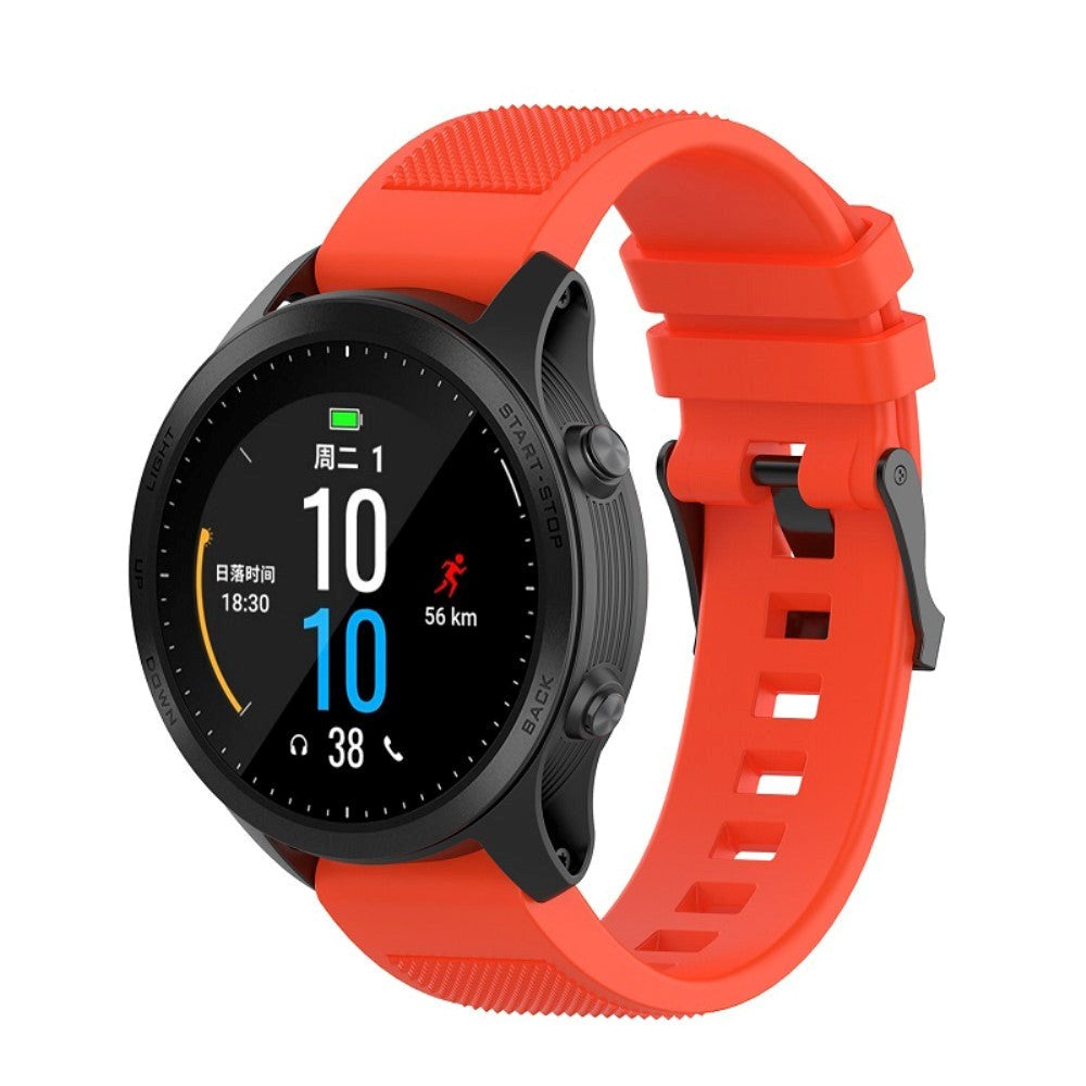 Universal Garmin Grooved Silicone 22mm QuickFit Strap - Orange