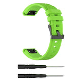 Universal Garmin Grooved Silicone 22mm QuickFit Strap - Green